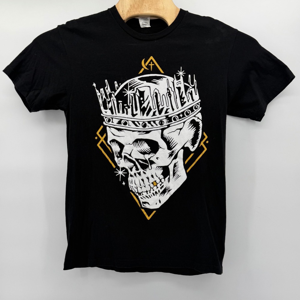 Jelly Roll T Shirt Mens M Black Crowned Skull Graphic Concert Tour Tee Cotton